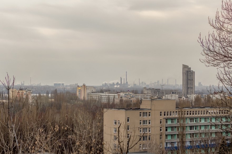 Новолипецкий металлургический комбинат, вид из Верхнего парка